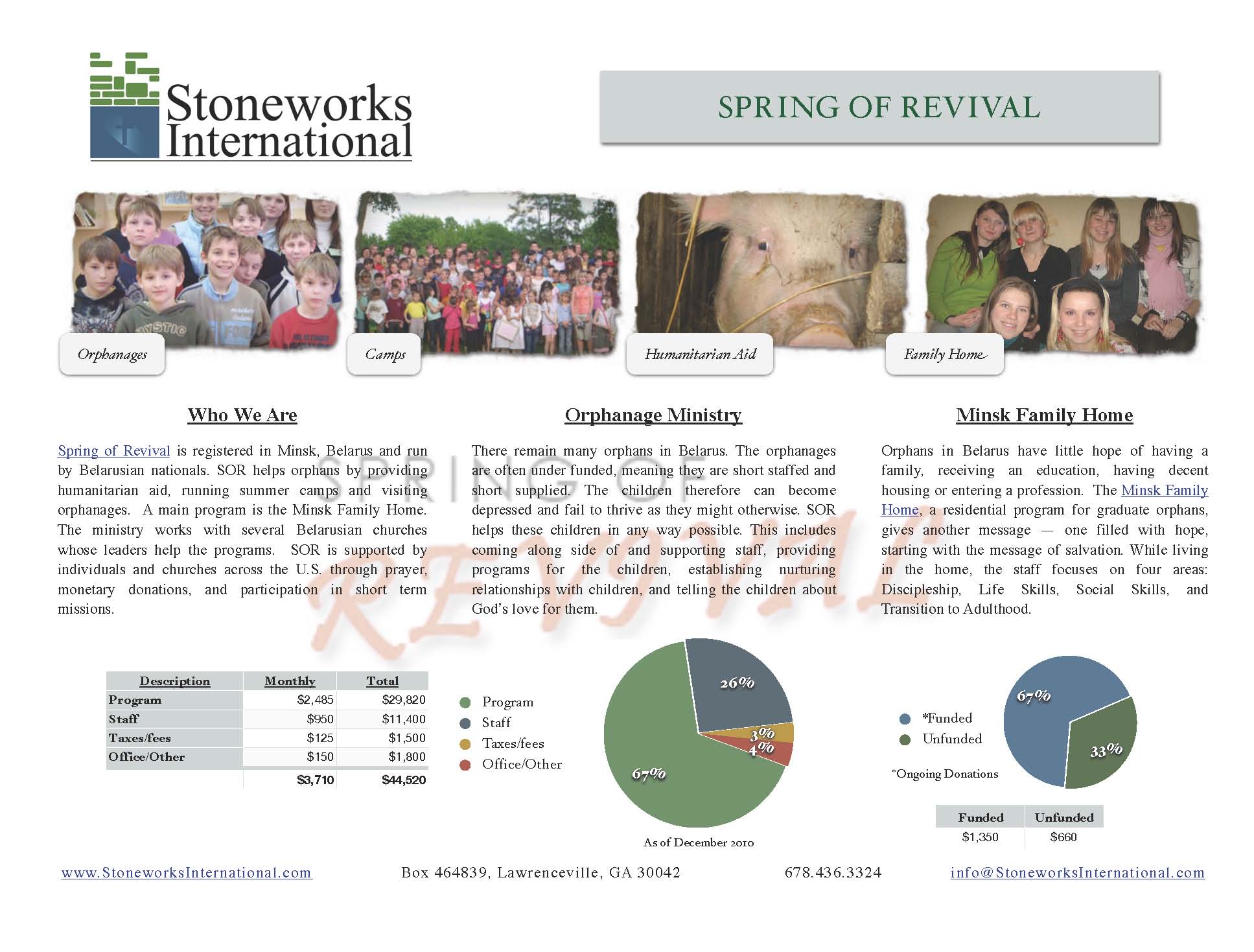 SOR Ministry Profile Dec 2010 Ministry Profiles